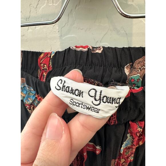 SHARON YOUNG | Western Cowboy Boots Pleated Maxi Skirt Black | Medium - Picture 7 of 8